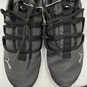 Puma black/charcoal 'Softride' athletic sneakers with white soles NWT Size 8